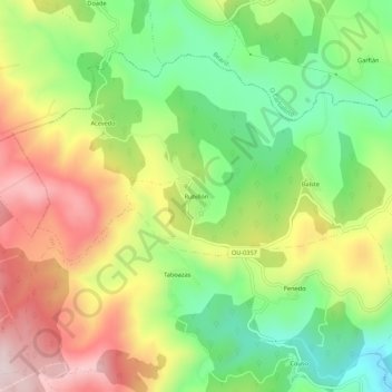 Topografische Karte Rubillón, Höhe, Relief