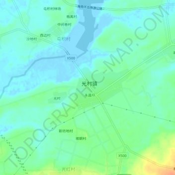 Topografische Karte 小简宅村, Höhe, Relief