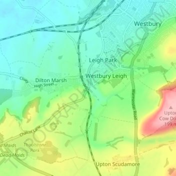 Topografische Karte Penknap, Höhe, Relief