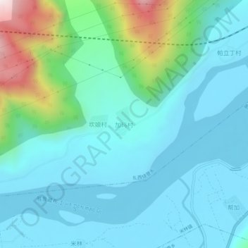 Topografische Karte Gyama, Höhe, Relief