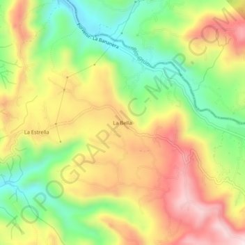 Topografische Karte La Bella, Höhe, Relief
