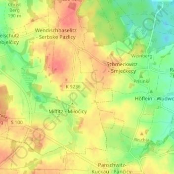 Topografische Karte Dürrwicknitz, Höhe, Relief