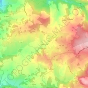 Topografische Karte L'Étang Didier, Höhe, Relief