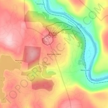 Topografische Karte Masthope Rapids, Höhe, Relief
