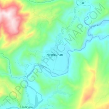 Topografische Karte Nagtipunan, Höhe, Relief