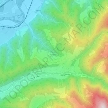 Topografische Karte Fötschach, Höhe, Relief