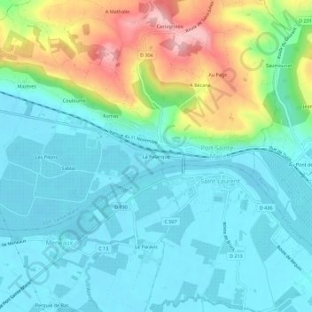 Topografische Karte La Palanque, Höhe, Relief
