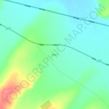Topografische Karte 驼腰村, Höhe, Relief