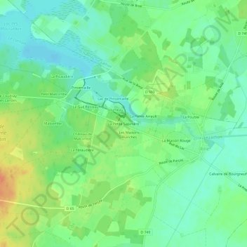 Topografische Karte La Petite Sapinière, Höhe, Relief