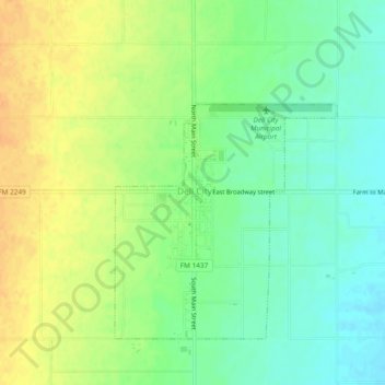 Topografische Karte Dell City, Höhe, Relief