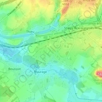 Topografische Karte Saint-Jean, Höhe, Relief