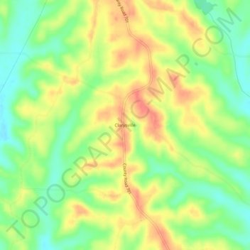 Topografische Karte Clarysville, Höhe, Relief