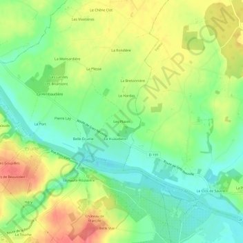 Topografische Karte Les Places, Höhe, Relief