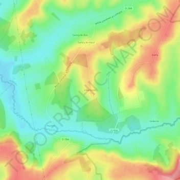 Topografische Karte Villemolin, Höhe, Relief