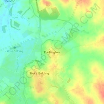 Topografische Karte Dadlington, Höhe, Relief