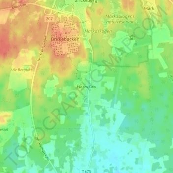 Topografische Karte Norra Bro, Höhe, Relief