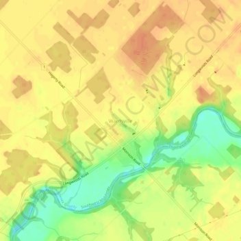 Topografische Karte Wardsville, Höhe, Relief