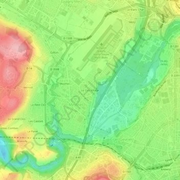 Topografische Karte Le Clos Village, Höhe, Relief