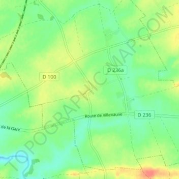 Topografische Karte Chennetron, Höhe, Relief