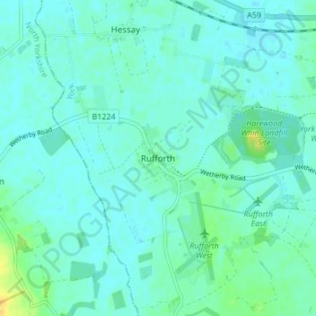 Topografische Karte Rufforth, Höhe, Relief