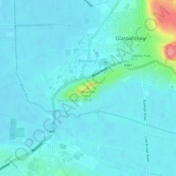 Topografische Karte Wearyall Hill, Höhe, Relief