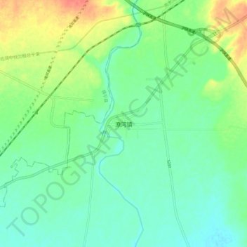 Topografische Karte 潦河镇, Höhe, Relief
