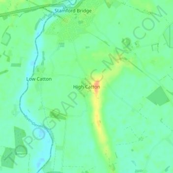 Topografische Karte High Catton, Höhe, Relief