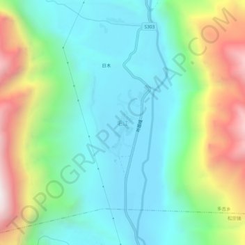 Topografische Karte 莫江村, Höhe, Relief