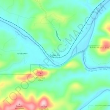 Topografische Karte Buffalo City, Höhe, Relief