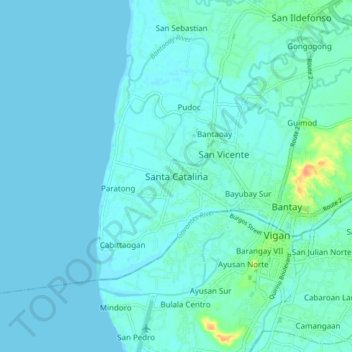 Topografische Karte Santa Catalina, Höhe, Relief