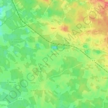 Topografische Karte Le Bret, Höhe, Relief