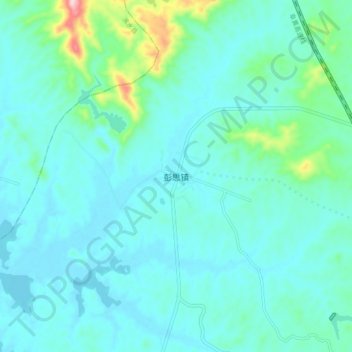 Topografische Karte 彭思镇, Höhe, Relief