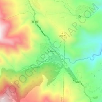 Topografische Karte San Isabel, Höhe, Relief