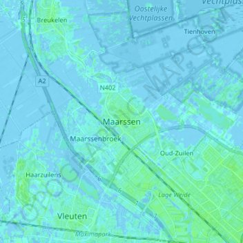 Topografische Karte Maarssen, Höhe, Relief