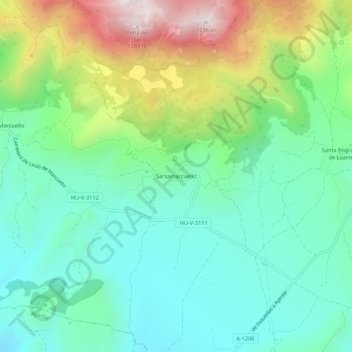 Topografische Karte Sarsamarcuello, Höhe, Relief