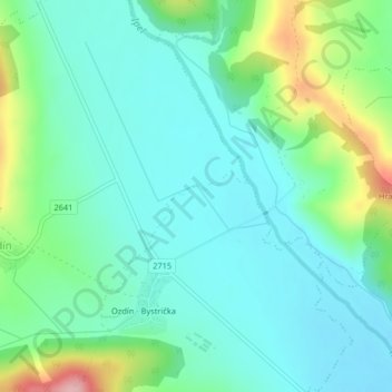 Topografische Karte Teplice, Höhe, Relief