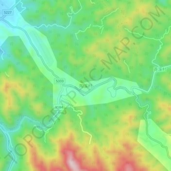 Topografische Karte 陶溪村, Höhe, Relief