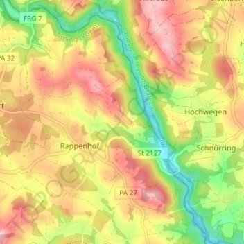 Topografische Karte Kriestorf, Höhe, Relief