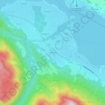 Topografische Karte Gschwendt, Höhe, Relief