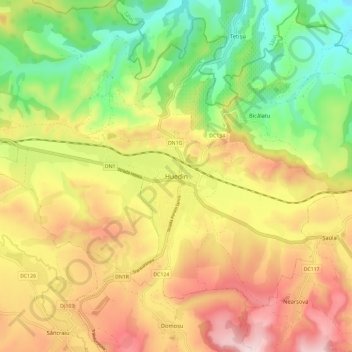 Topografische Karte Heynod, Höhe, Relief
