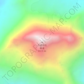 Topografische Karte 古通恰拉格波, Höhe, Relief