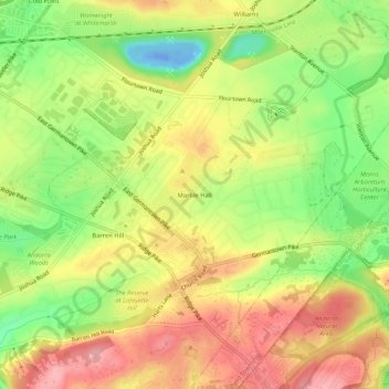 Topografische Karte Marble Hall, Höhe, Relief