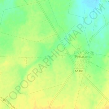 Topografische Karte Fuente, Höhe, Relief