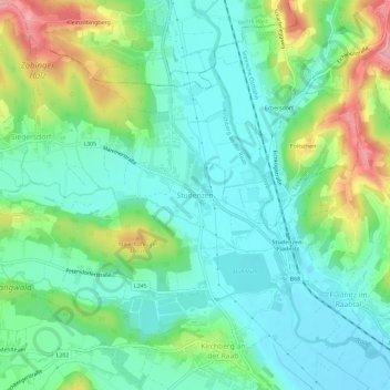 Topografische Karte Studenzen, Höhe, Relief