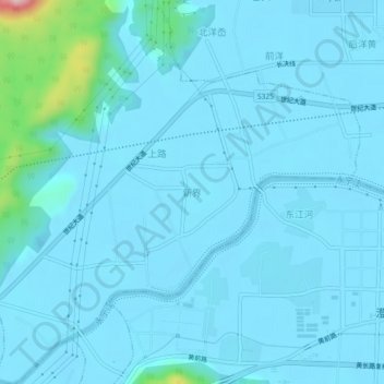 Topografische Karte 新界, Höhe, Relief