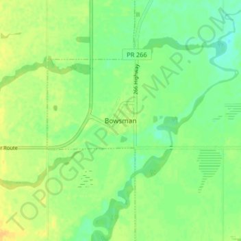 Topografische Karte Bowsman, Höhe, Relief