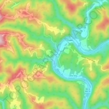 Topografische Karte Gould, Höhe, Relief