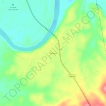 Topografische Karte Claiborne, Höhe, Relief
