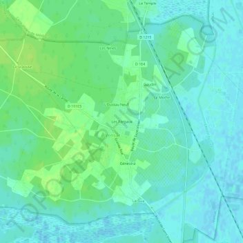 Topografische Karte Les Pargaux, Höhe, Relief