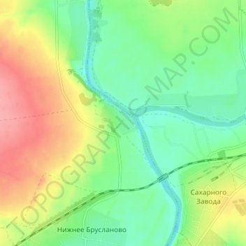 Topografische Karte Тютчево, Höhe, Relief